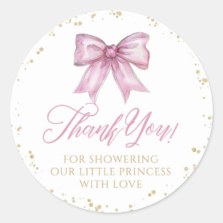 Sticker Merci Baby shower fille pour Baby shower