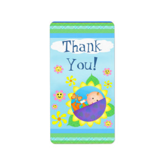 Sticker Merci Baby shower personnalisé / Étiquette