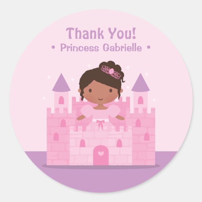 Sticker Merci Castle African American Princess (Devant)