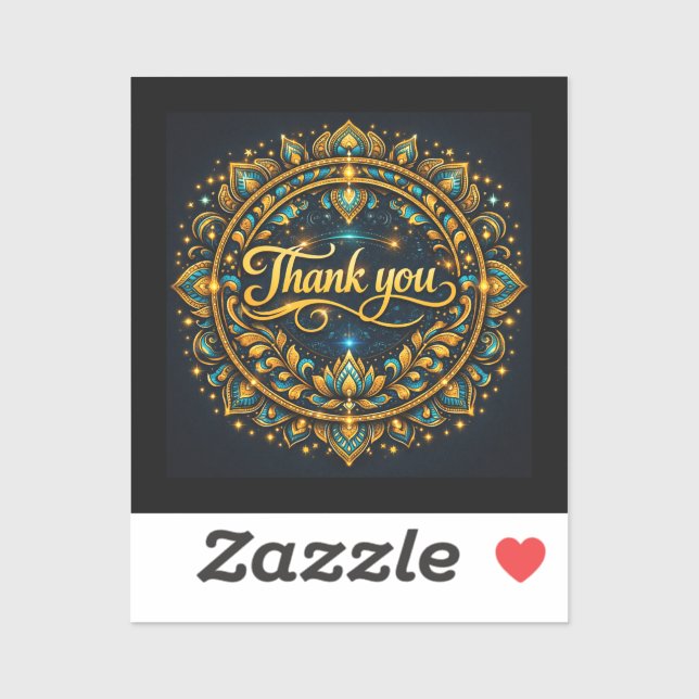 Sticker Merci | Conception de gratitude élégante (Feuille)