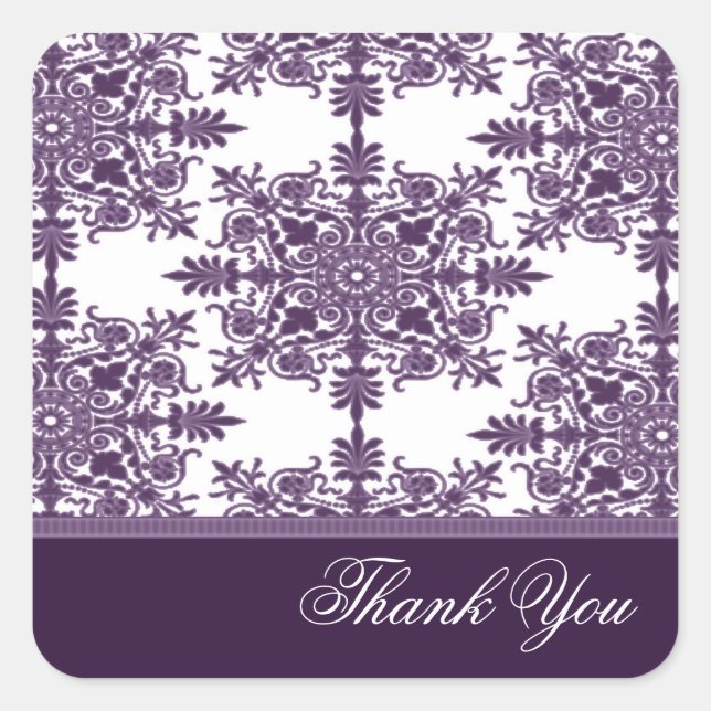 Sticker Merci Damask Victorian Wisteria (Devant)