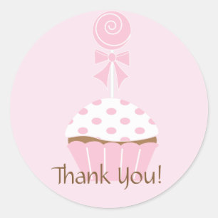 Sticker Merci d'anniversaire heureux Cupcake Lolli