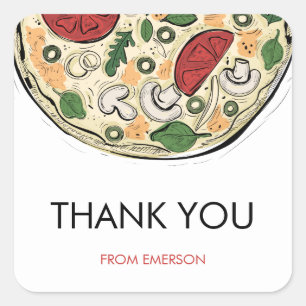 Sticker Merci d'anniversaire Pizza