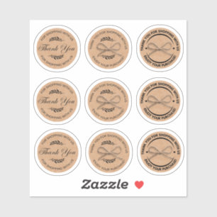 Sticker merci de faire vos achats chez nous, kraft 9 busin