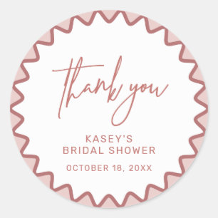 Sticker Merci de frontière rose Zigzag