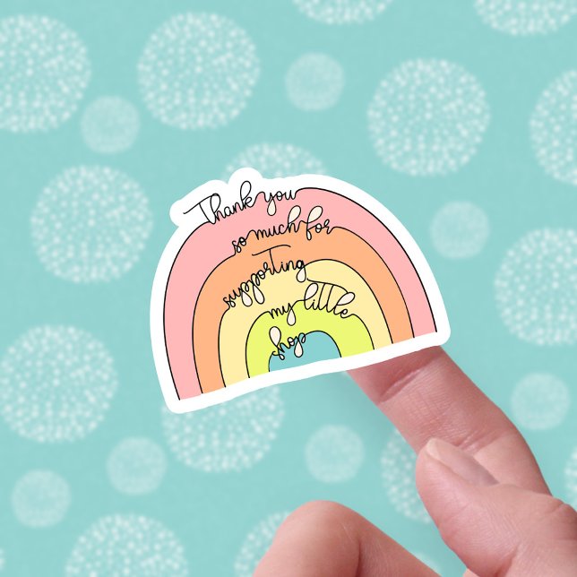 Sticker Merci de soutenir mon magasin Boho Rainbow (Créateur téléchargé)
