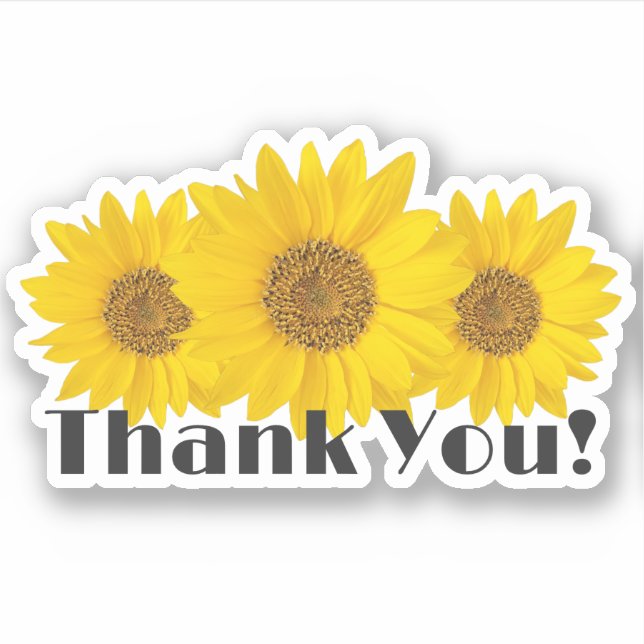 Sticker Merci de tournesol jaune (Devant)