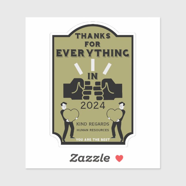 Sticker Merci Des Ressources Humaines (Feuille)