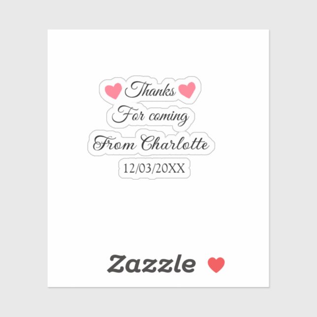 Sticker merci d'être venu nom du texte message  (Feuille)