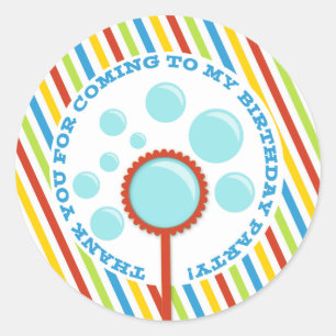 Sticker Merci du Boy's Bubble Party