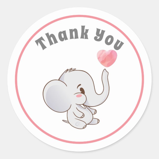 Sticker Merci éléphant bébé (Devant)