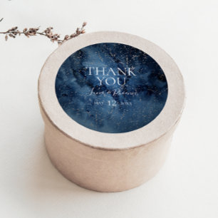 Sticker Merci en argent céleste de nuit