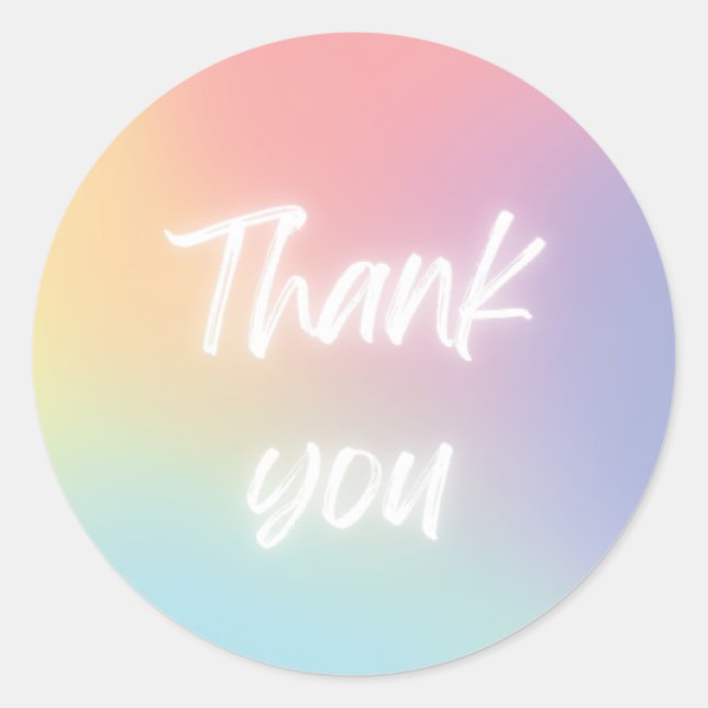 Sticker "Merci" en néon simple (Devant)