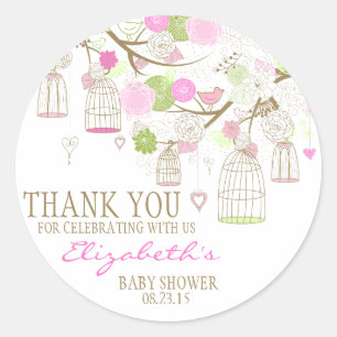 Sticker Merci Fleurs et Birdcages