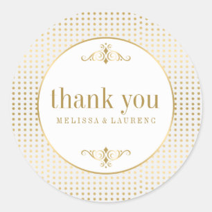 Sticker Merci Pois d'or
