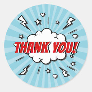 Sticker Merci pour la fête d'anniversaire de Super