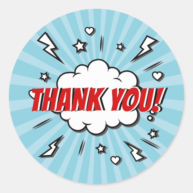 Sticker Merci pour la fête d'anniversaire de Super (Devant)