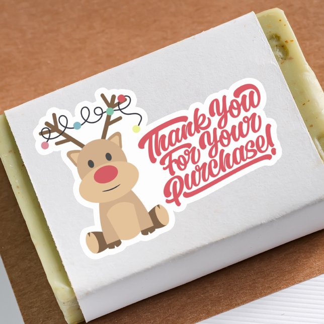Sticker Merci pour Shopping Noël aux petits rennes (Créateur téléchargé)