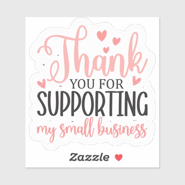 Sticker Merci pour soutenir ma petite entreprise (Feuille)