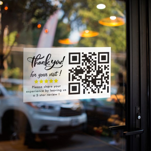 Sticker Merci Pour Visiter QR Code 5 Étoiles Demande de ré (Créateur téléchargé)
