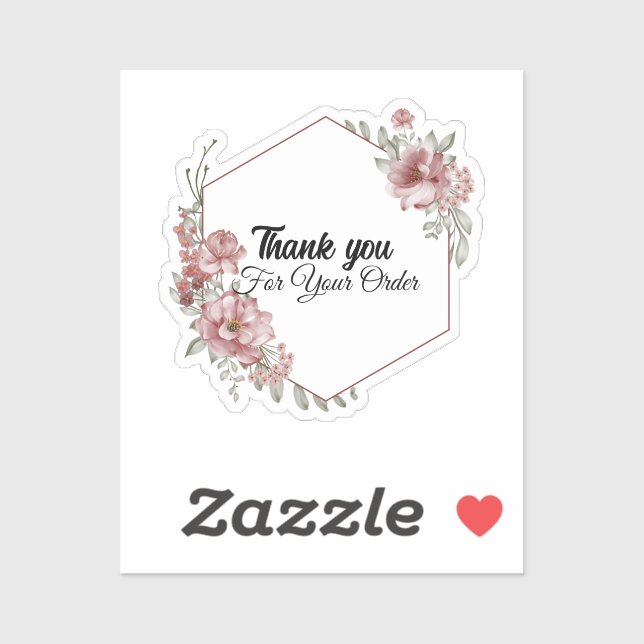 Sticker Merci pour votre commande (Feuille)