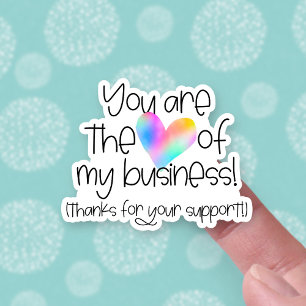 Sticker Merci pour votre soutien Rainbow Heart Business