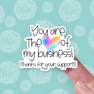 Sticker Merci pour votre soutien Rainbow Heart Business