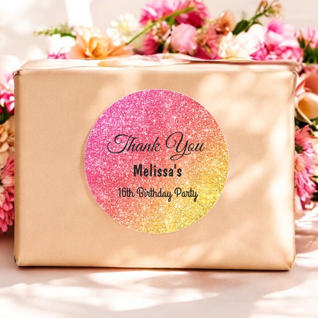 Sticker Merci rose Jaune (Créateur téléchargé)