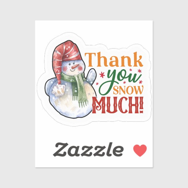 Sticker Merci Snow Much Christmas Snowman (Feuille)