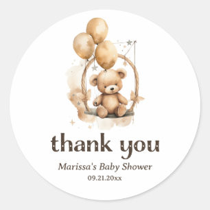 Sticker Merci Teddy Bear Baby shower