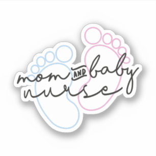 Sticker Mère Bébé Infirmière Cadeau, Infirmière post-partu
