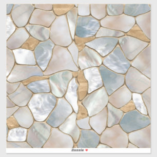 Sticker Mère de perle et de cellules d'or abstrait