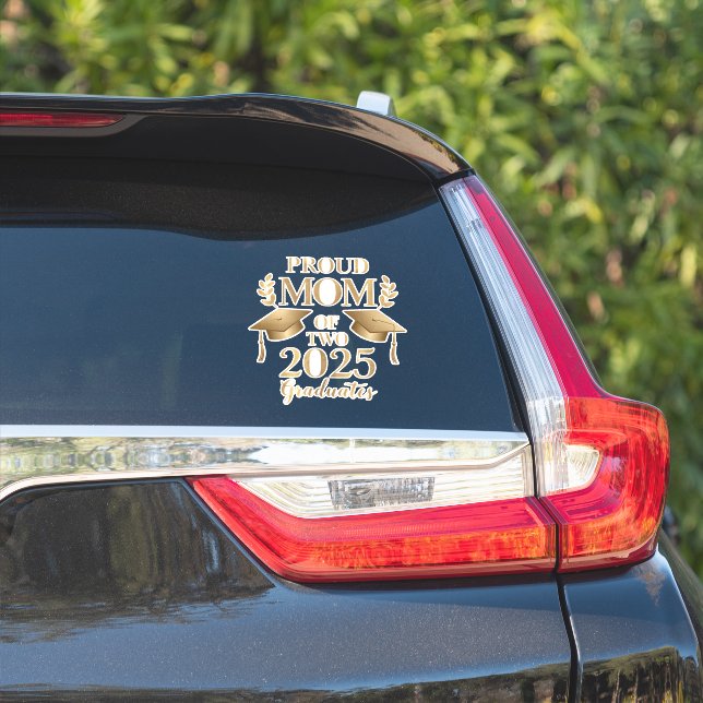 Sticker Mère fière de deux diplômés 2025 Diplômés jumeaux (Côté voiture)
