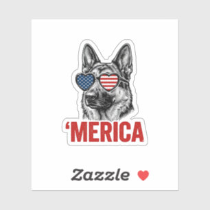 Sticker Merica Berger Allemand Drapeau Lunettes de Soleil