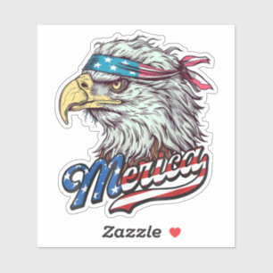 Sticker Merica États-Unis drapeau américain Aigle chauve P
