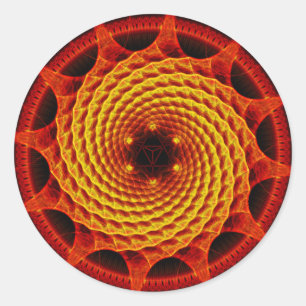 Sticker Merkaba Spiral Mandala Red Fractal