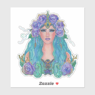 Sticker Mermaid Rose dans l'art marin par Renee Lavoie