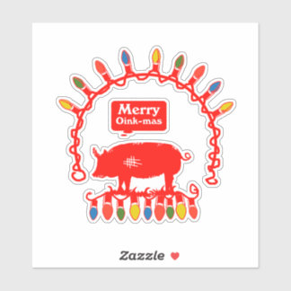 Sticker Merry Oink Mas