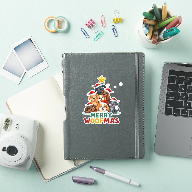 Sticker Merry Woofmas - Merry Christmas For Dog Lovers (4) (Couverture iPad)