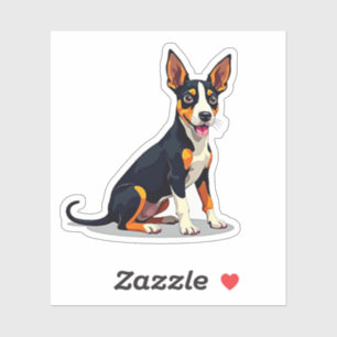 Sticker Merveilleux Manchester Terrier Whippet, Cubism Kaw