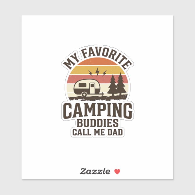 Sticker Mes copains de camping préférés m'appellent Papa V (Feuille)