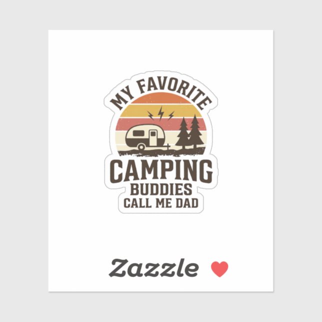 Sticker Mes copains de camping préférés m'appellent Papa V (Feuille)