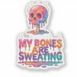 Sticker Mes os transpirent – Crâne de glace fondue