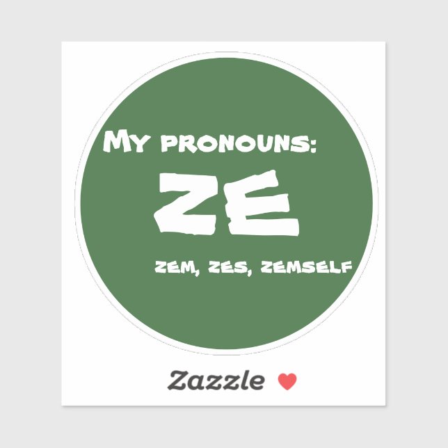 Sticker Mes pronoms Ze (Feuille)