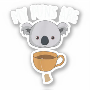 Sticker Mes Puns Sont Koala Tea Funky Animal Puns