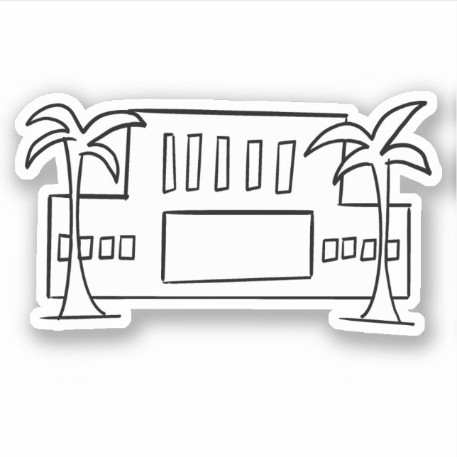 Sticker Mesa Arizona LDS temple simple contour mormon (Devant)