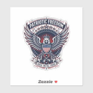 Sticker Metal Patriotique Ailes Patriot Musique Rock Metal