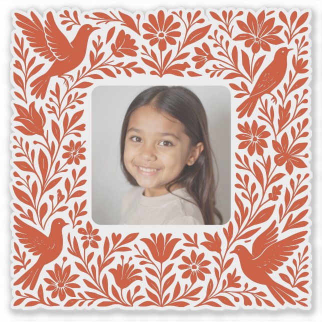 Sticker Mexicain Otomí Tenango Talavera avec photo (Devant)