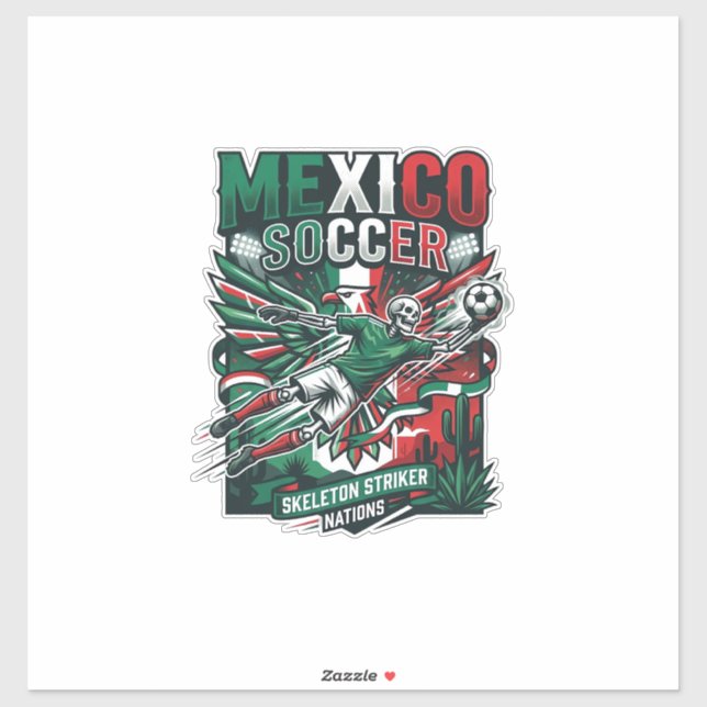 Sticker Mexico Football Squelette Attaquant Nations Premiu (Feuille)
