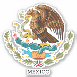 Sticker Mexique & Aigle, Drapeau Mexicain